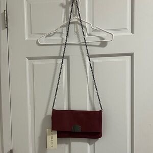 Antik Kraft Burgundy Crossbody Bag with Chain Strap